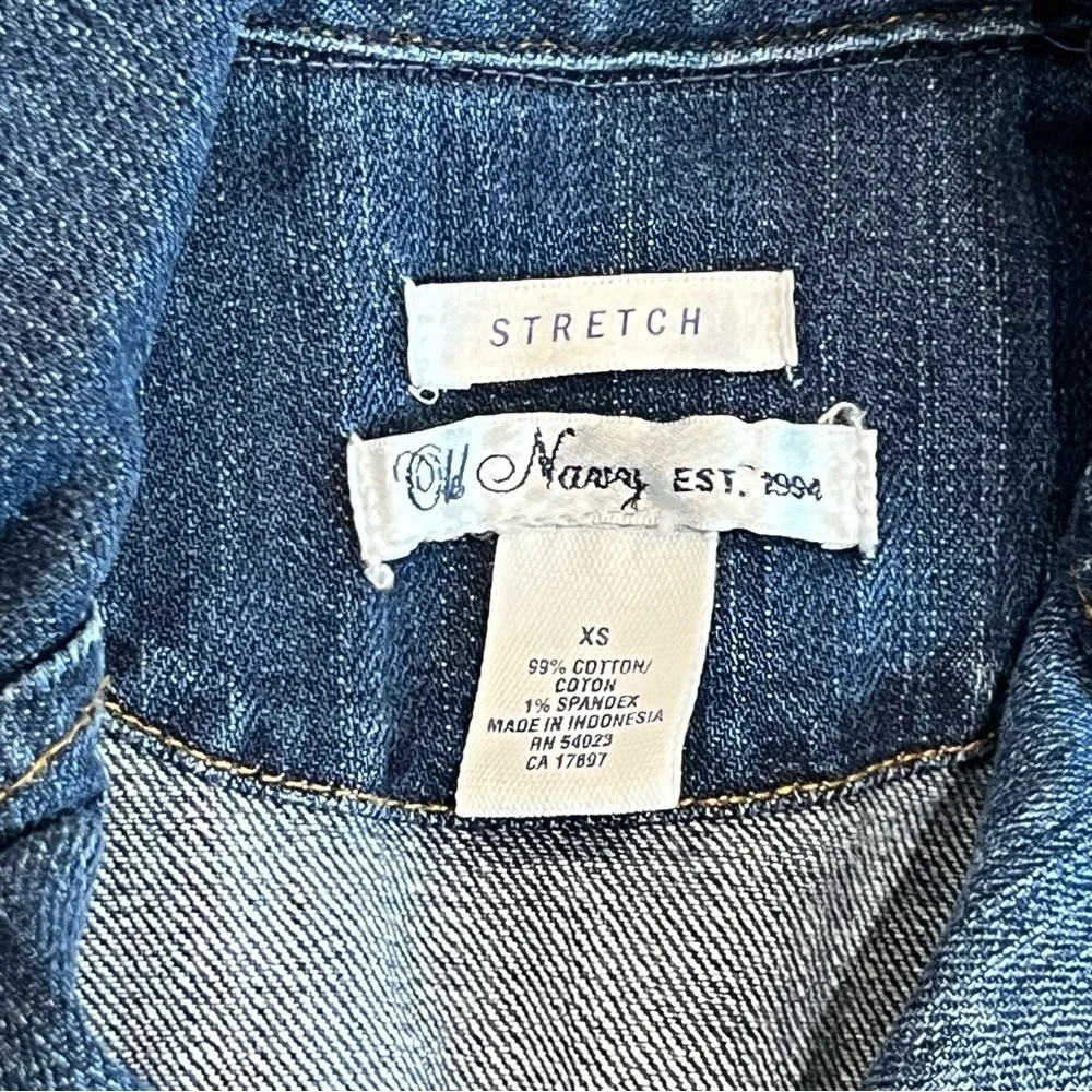 Old Navy Girls Denim Jeans Jacket Stretch Button Front Pockets Rich Blue Jean XS